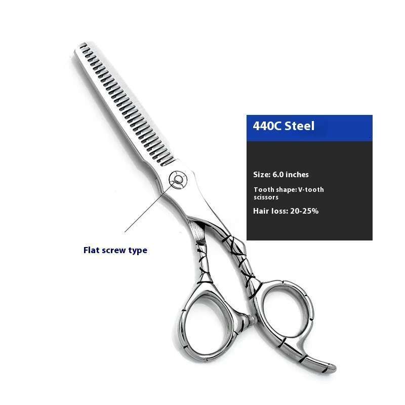 6.0 440CSteel High Grade Hairdressing Scissors Salon Professional Hair Stylist Barber Scissors,Salon & Home Use, Ergonomic Desig