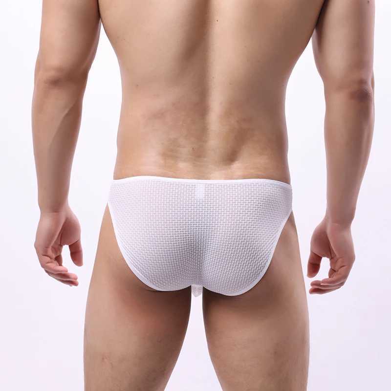 Newly arrived mens underwear ice silk underwear seamless breathable mid waist underwear shorts with large protruding penis pocket underwear Cuecas M25