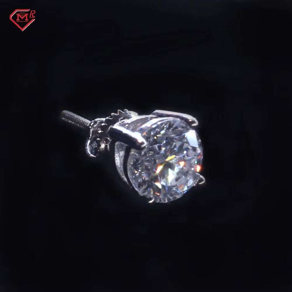 High Quality Hip Hop 3-8mm VVS GRA Certificated Luxury Screw Back Moissanite Earrings