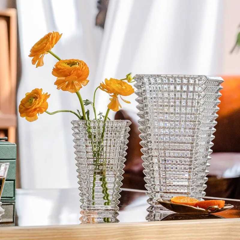 Nordic Creative Glass Vase Sense of Luxury Transparent Bud Vase Hydroponic Flowers Home Living Room Ins Decoration Ornaments C251124