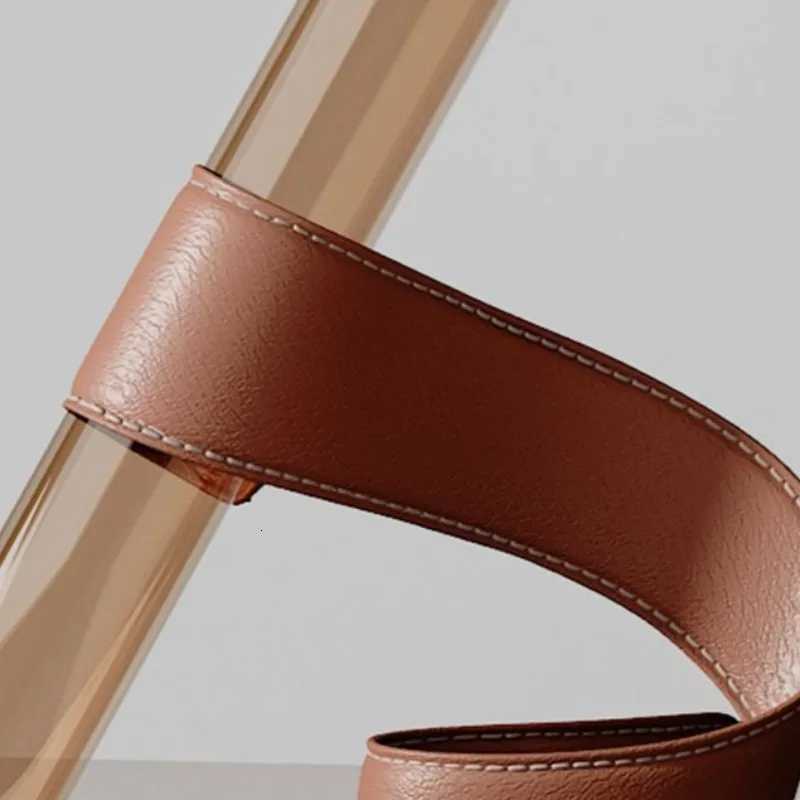 Nordic Modern Artistic Vases Simple Glass Tubular Living Room Desktop Vases Leather Bracket Handmade Luxury Personal Home Decor C251124
