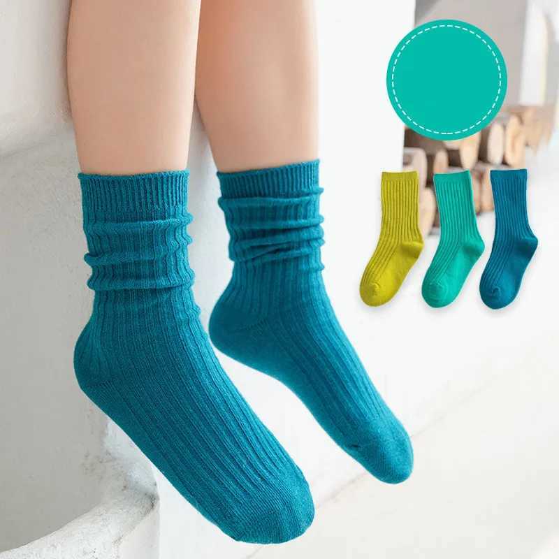 3 Pairs/lot 1 to 10 Years Autumn Winter Socks For Boys Neo Colors Socks On Girls Soft Cotton Students Socks Candy Colors G251124