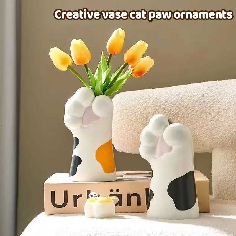 Creative Vase Cat Claw Ornaments Desktop Living Room Home Porch TV Cabinet Office Flower Arrangement Decorations Planter C251124