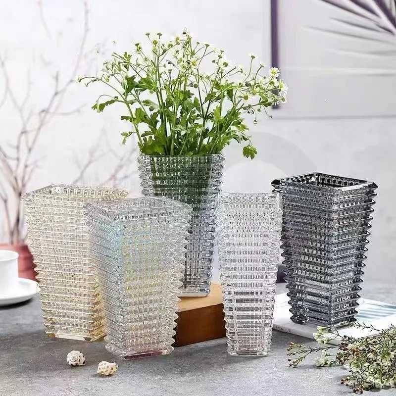 Light and Luxurious Crystal Glass Vases Transparent Decorative Decorations Flower Arrangement Water Culture and Flowers C251124