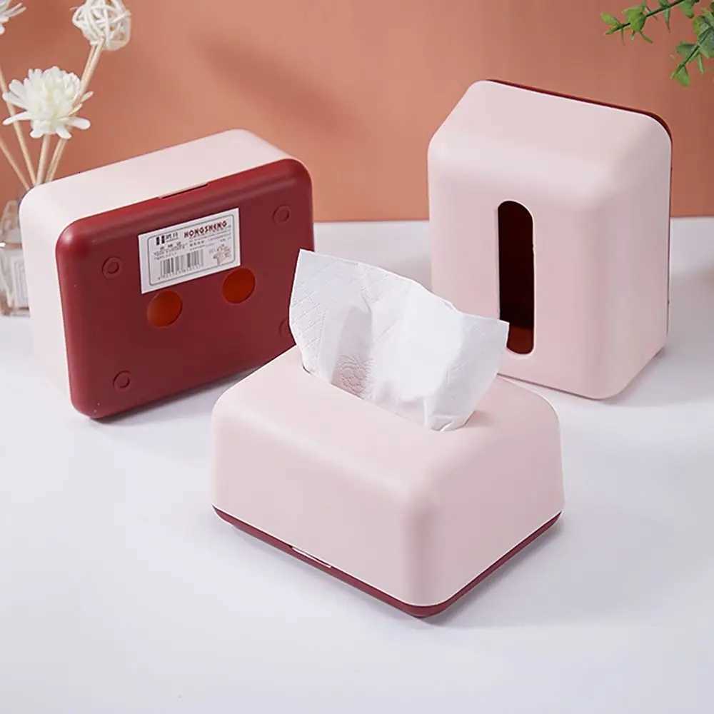 Fashion Plastic Napkin Holder Simplicity Large Storage Tissue Case Solid Color Car Tissue BoxM251124