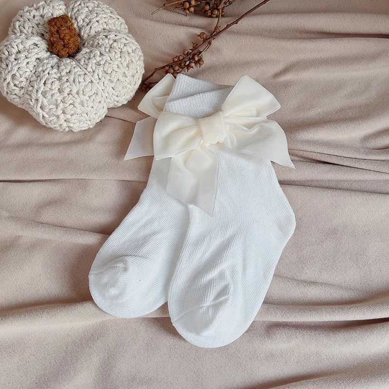 New Winter Autumn Baby Girls Socks With Big Bows Kids Ankle Cotton Socks Toddlers Cute Short Christmas Socks For 0-5Years G251124