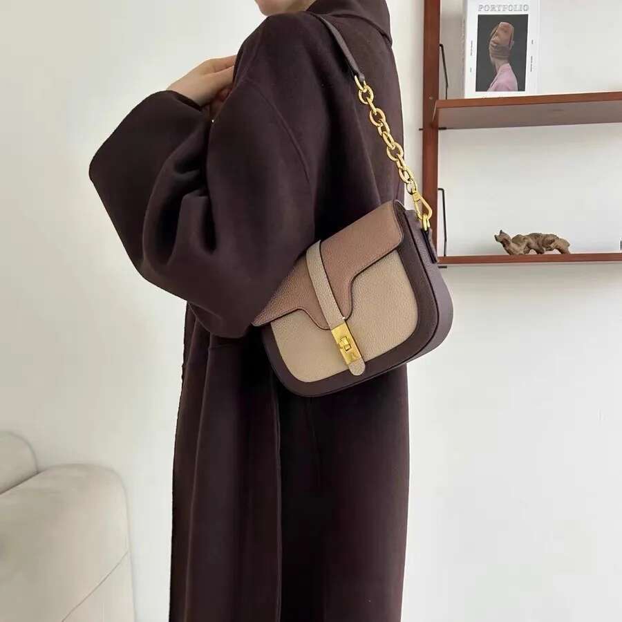 Small Niche Design Retro Saddle Casual High-End Armpit 25 New Cowhide Shoulder Crossbody Bag