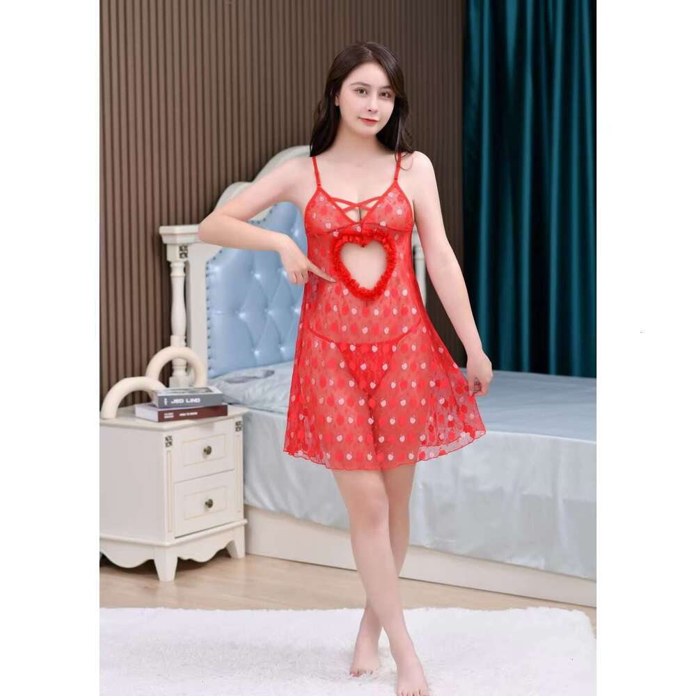 Romantic Adult Woman Lace Seduction Cut-Out Pamas Set Summer Knee-Length Bottoms Sexy Lingerie