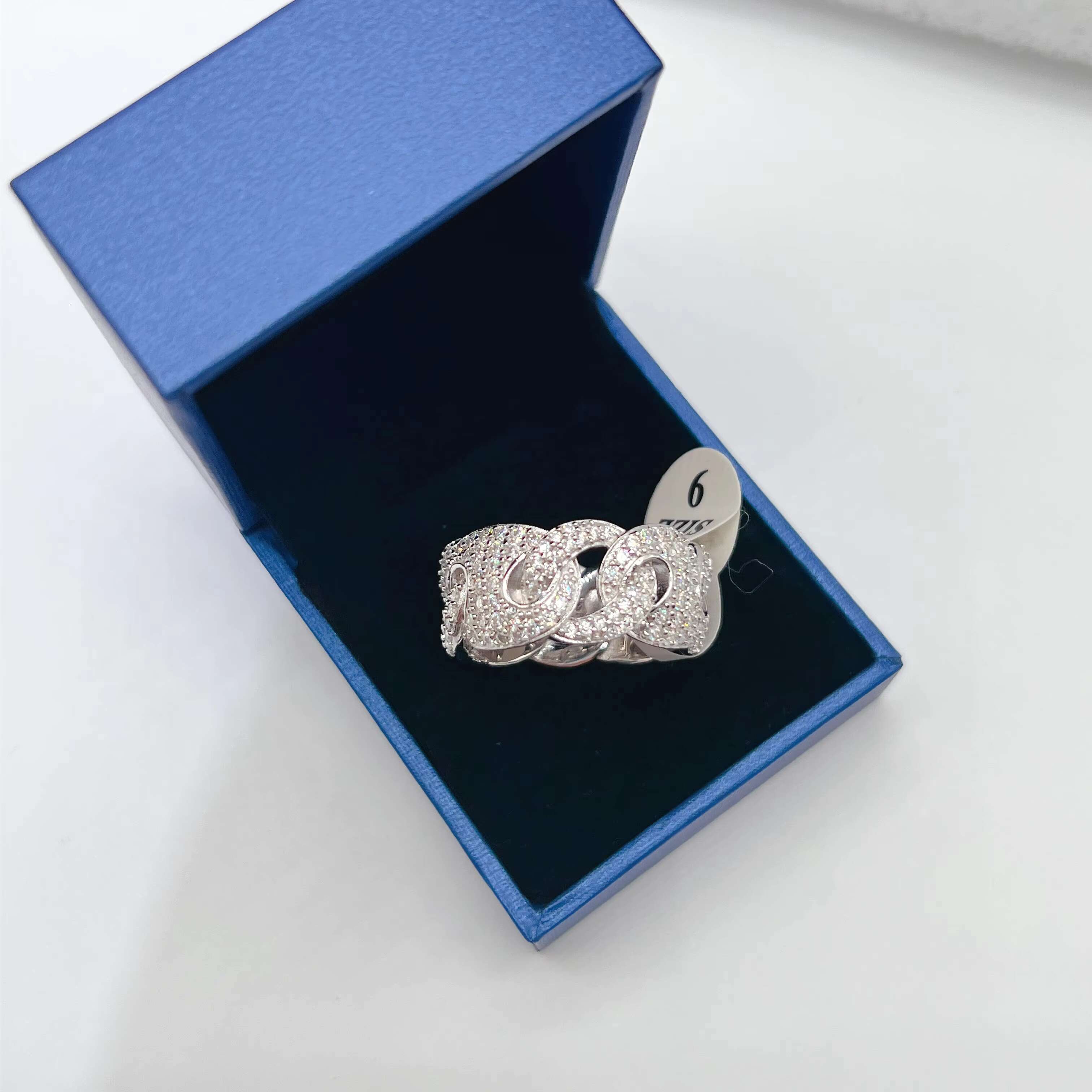 Wholesale Price Sterling Silver Luxury Ring Pass Tester VVS Moissanite Diamond Hip Hop Rings