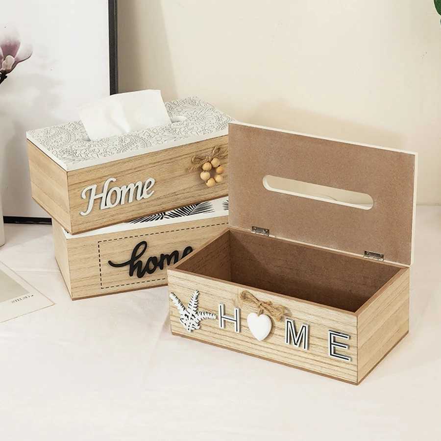 European Wooden Tissue Box Handmade Modern Western Restaurant Paper Boxes Living Room Desktop Napkin Organizer Home DecorationM251124