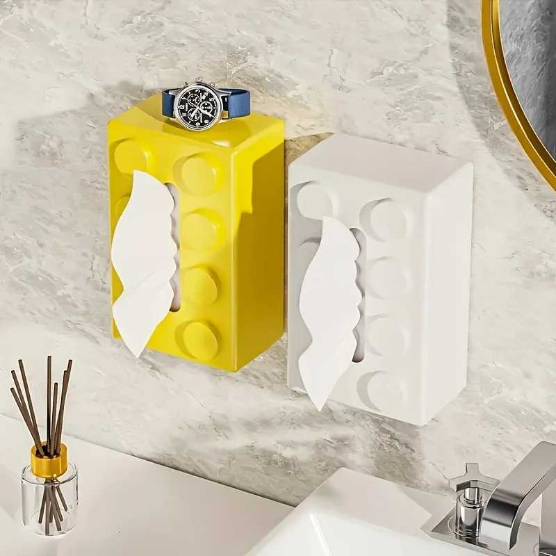 Creative LEGO-Style Tissue Box Multi-Color Rectangular Design with Classic Brick Dots Practical OrnamentalM251124