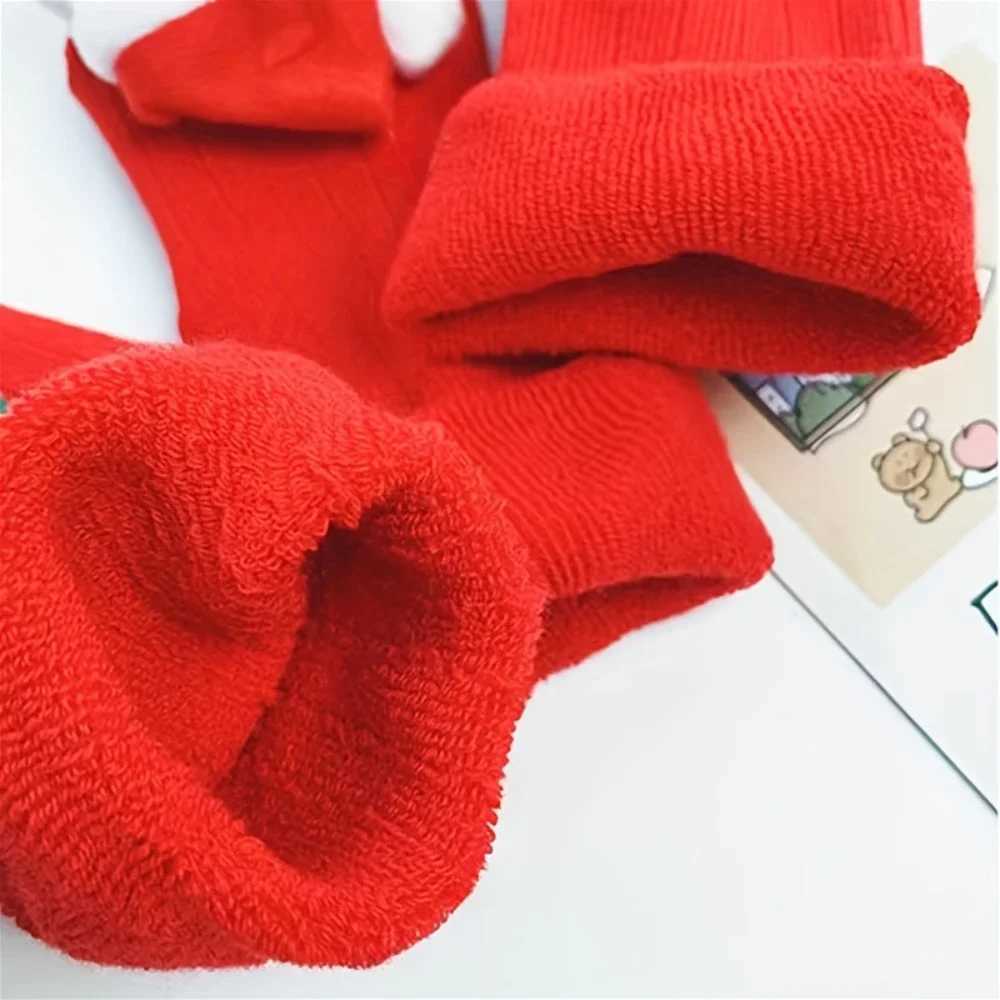 1 Pair Baby Christmas Winter Thick Terry SOCKS Non-slip Toddler SOCKS Red Santa Claus Christmas Cute Decoration G251124