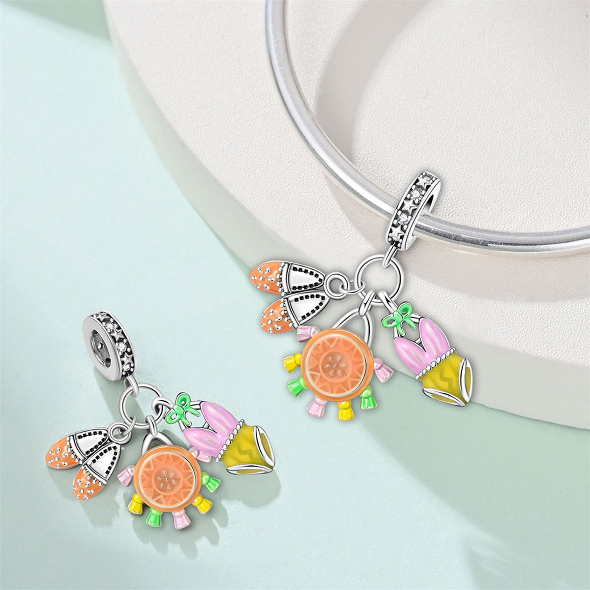Summer vacation style sunshine beach castle sports bead Charms pendant DIY jewelry bracelet accessories 925 Silver Sterling silver jewelry new style