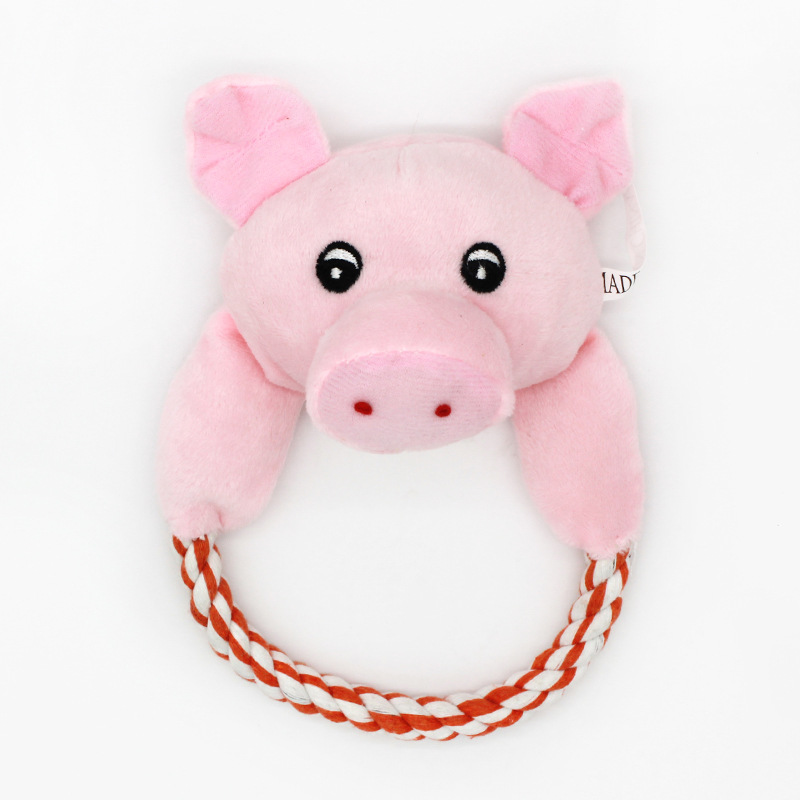 Squeaky Dog Toys, Tough Frog Dog Plush Toy with Nylon Rope Knot, Interactive Dog Toy, Built-in Squeaker Dog Stuffed Animals Chew Toy for Small, Medium