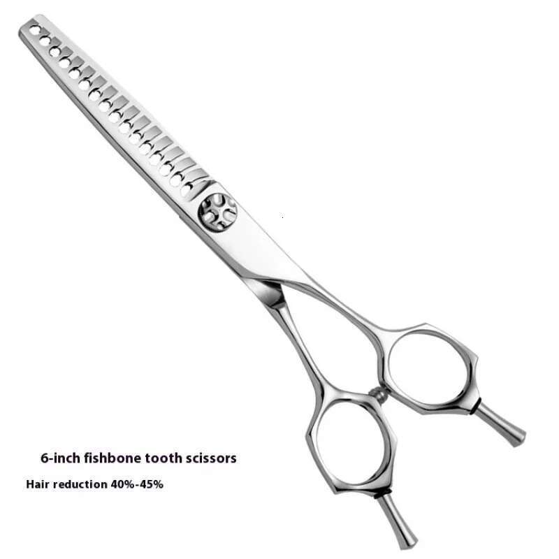 Japan440C 6-Inch Salon Barber High-end Professional Hairdressing Straight Thinning Shear Hair Scissors