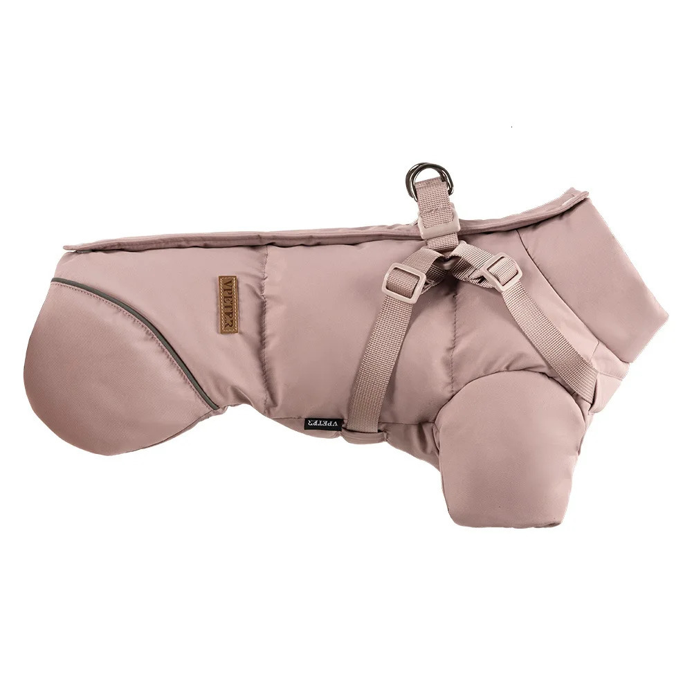Winter Dog Jacket with Harness Thicken Waterproof Warm Outdoor Clothes for Small Dogs Soft Padded Puffer Snow Pet Coat 251121