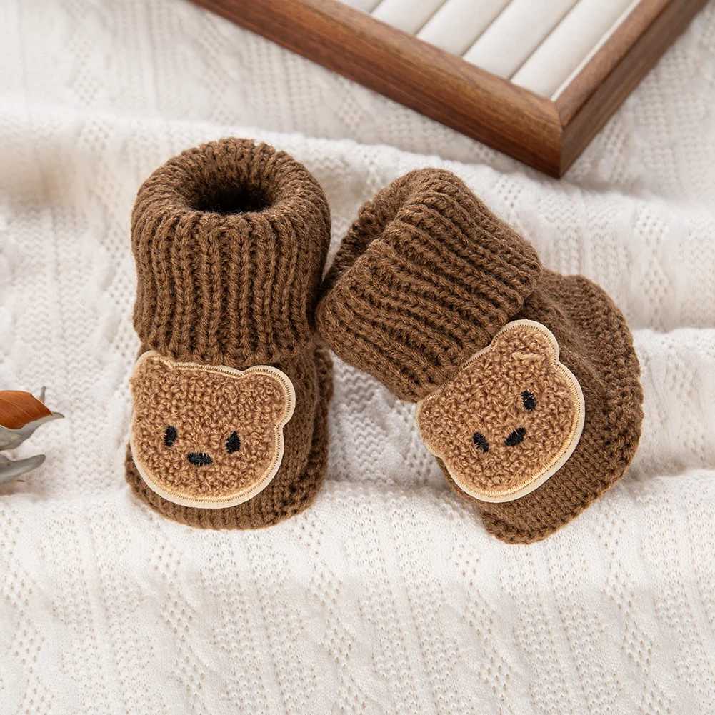 0-12M Cute Bear Infant Baby Socks Footwear Fall Winter Knitted Birthday Gifts Photo Props Boutique Ankle Sock Toddler Stockings G251124
