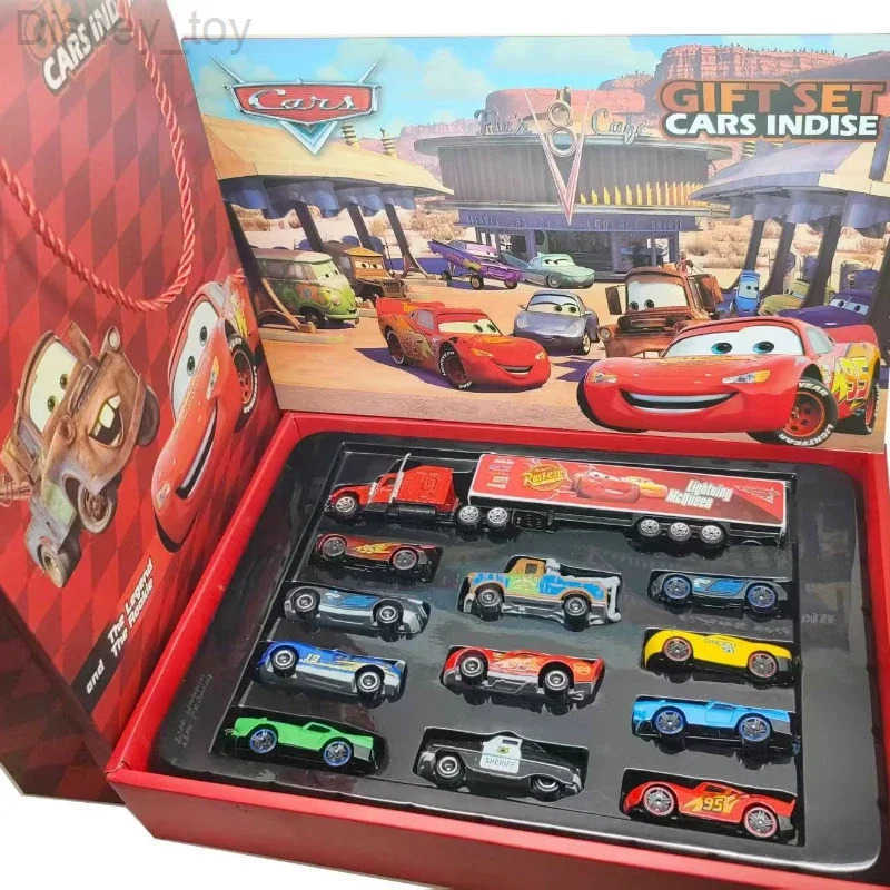 Disney Pixar Cars 12Pcs Metal Diecast Models Lightning McQueen Jackson Uncle Truck Toy Gift Box for Kids Birthday set H251124
