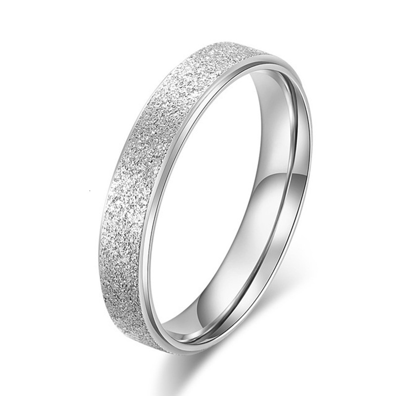 Top Source Simple Stainless Rose Gold 2mm, 4mm, 6mm Titanium Steel Matte Non Fading Couple Ring