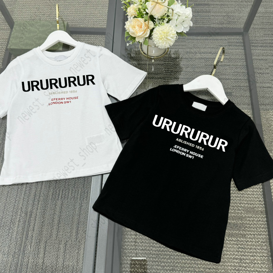 Designer Boys Girls Kids T Shirt T-shirt Tee Tops Letter Print Cartoon England Lovely Bear Geometry Luxury Summer Children Black Short Sleeve Cotton Casual Tshirt