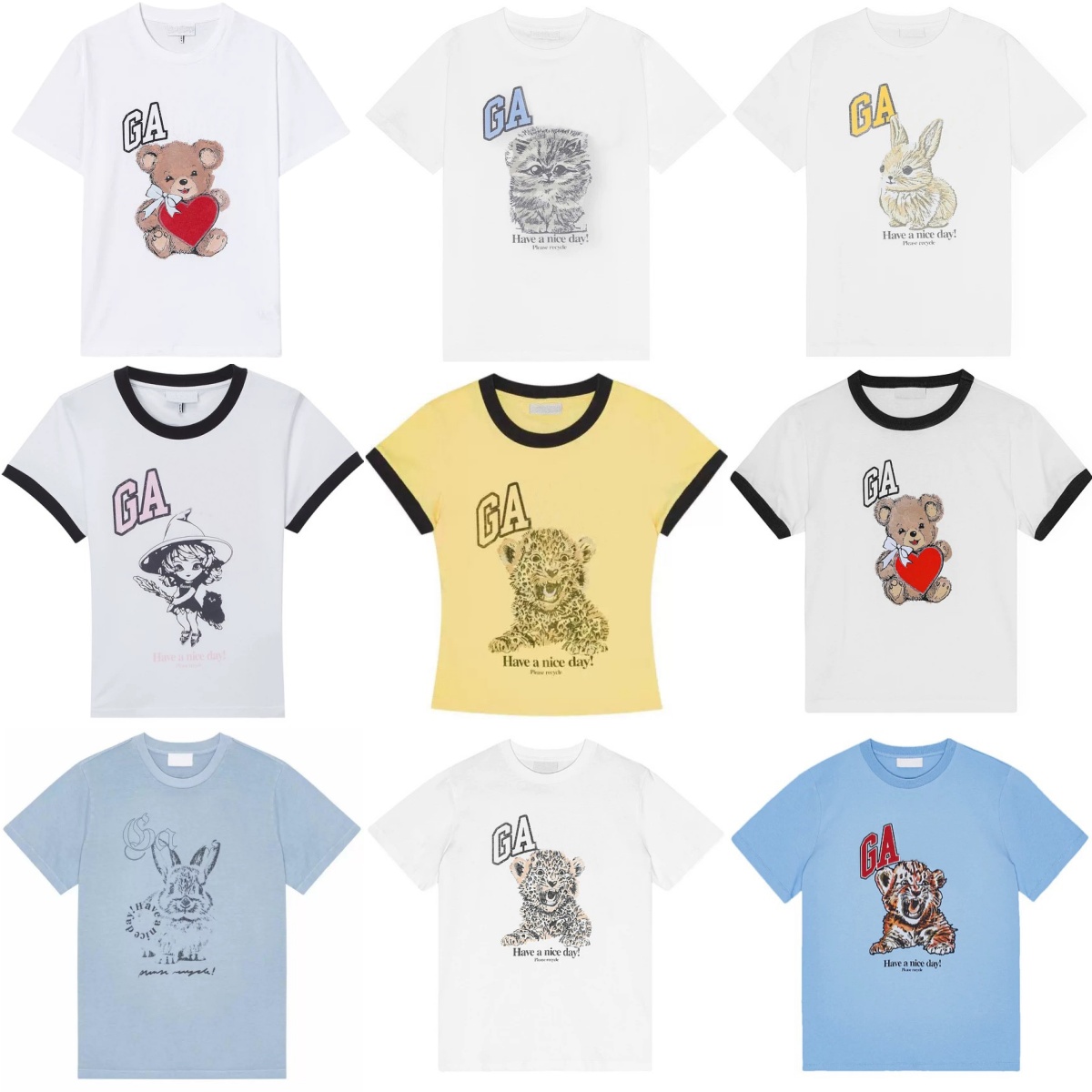 High Quality Cotton Pullover Tees Women Designer Fashion T-Shirts Round Neck Printed Summer Short Sleeved Casual T Shirts Tops