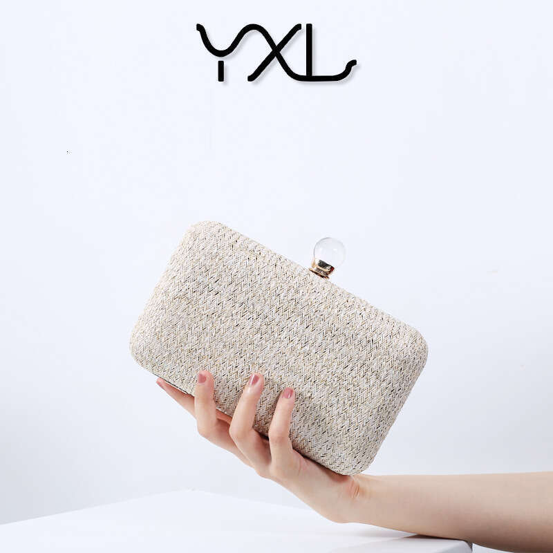 Dinner Bag Creative Summer Grass Woven Fabric Handheld Fashionable Multi Color Versatile Evening Women S Bag Water Wave Pattern KQ