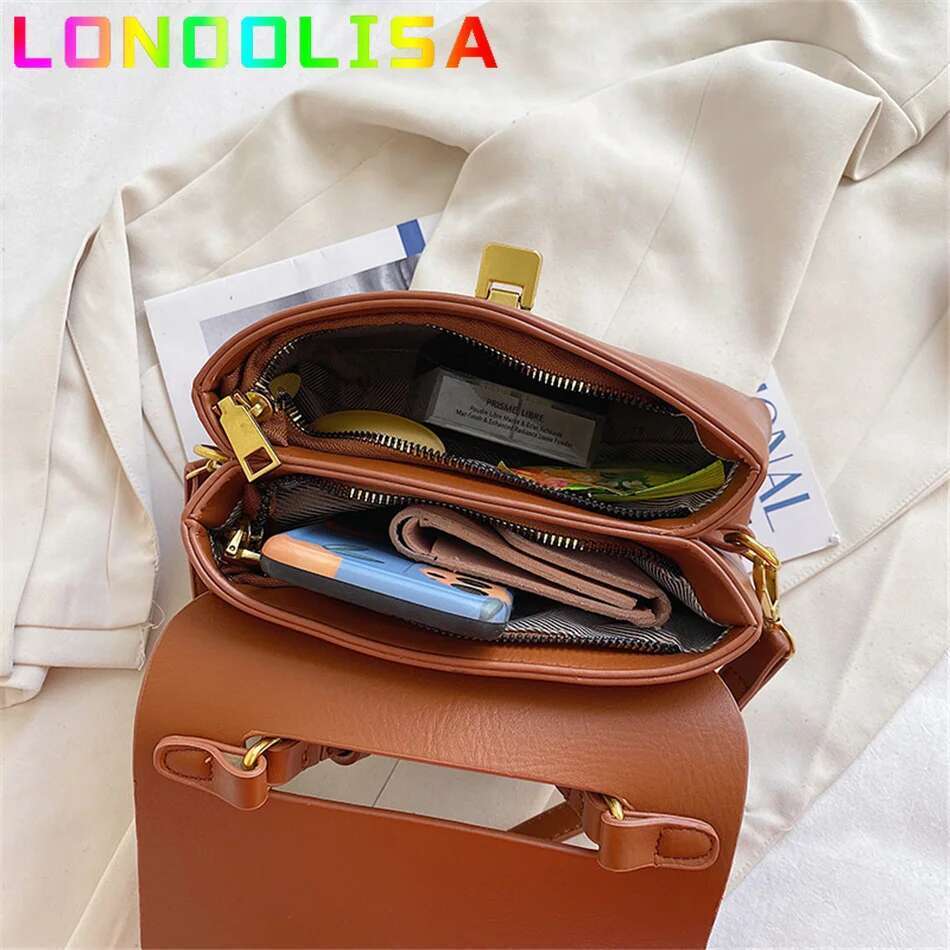 Vintage Pure Color Tote Fashion New Quality PU Leather Women's Designer Handbag High Capacity Shoulder Messenger Bag