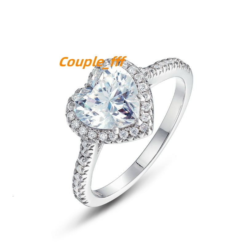 Kacy Hot Sale Heart Moissanite Ring Fashion Design 925 Sterling Silver Ring for Women