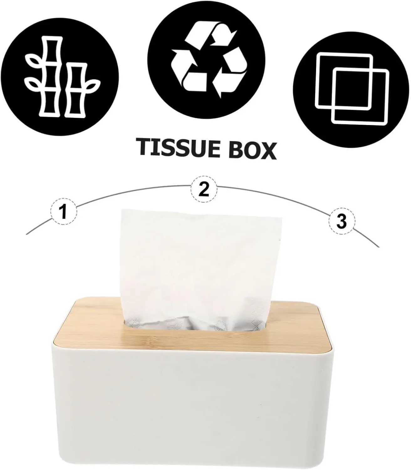 Tissue Box Napkin Holder Box Carton Container Bamboo Coer Solid Wood Hotel Storage Box Home Table DecorationM251124