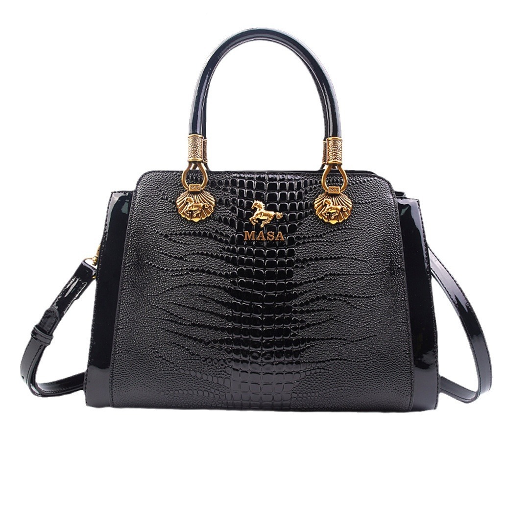 Massa Handbag Women S New Fashionable Tote Bag High End Feel Light Luxury Crocodile Pattern Single Shoulder Large Bag MASA Tote Bag