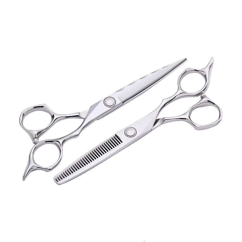 6.0-Inch Japan440C Bearing Professional Hairdressing Salon Barber's Special Flat Shears and Thinning Scissors Home Hairdressers