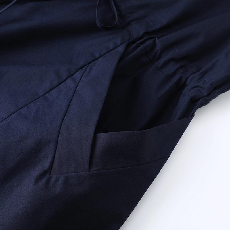 KO5150 High quality navy blue thin overalls skirt for women 2025 new workwear drawstring waist college style