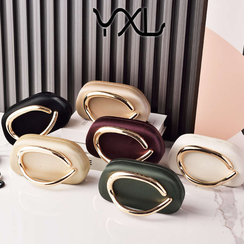 Dinner Bag Round Box Banquet PU Gold Fashion Handheld Bag KQ