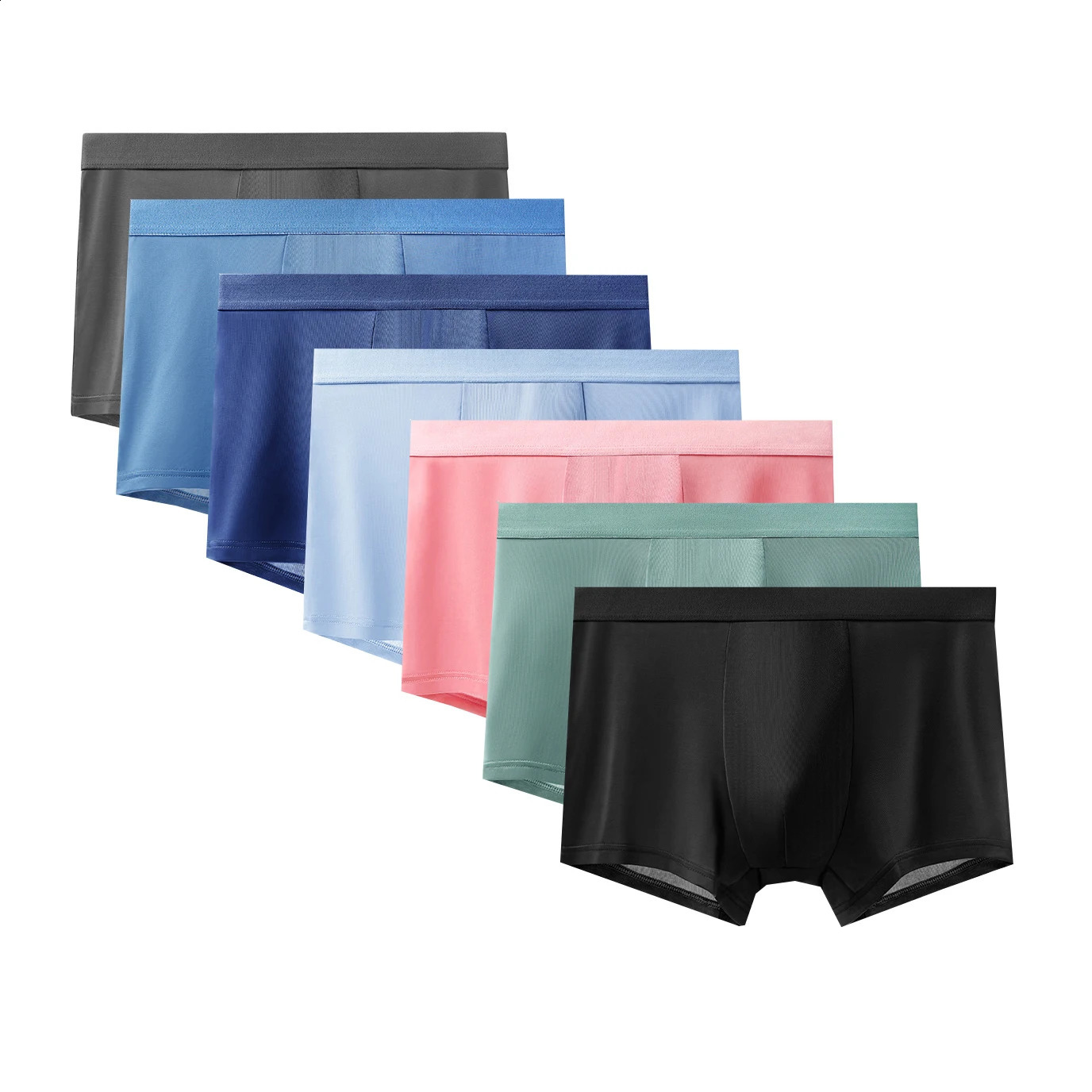 7 mens ice silk underwear summer 5A antibacterial boxing shorts comfortable and breathable square flat pants 250417