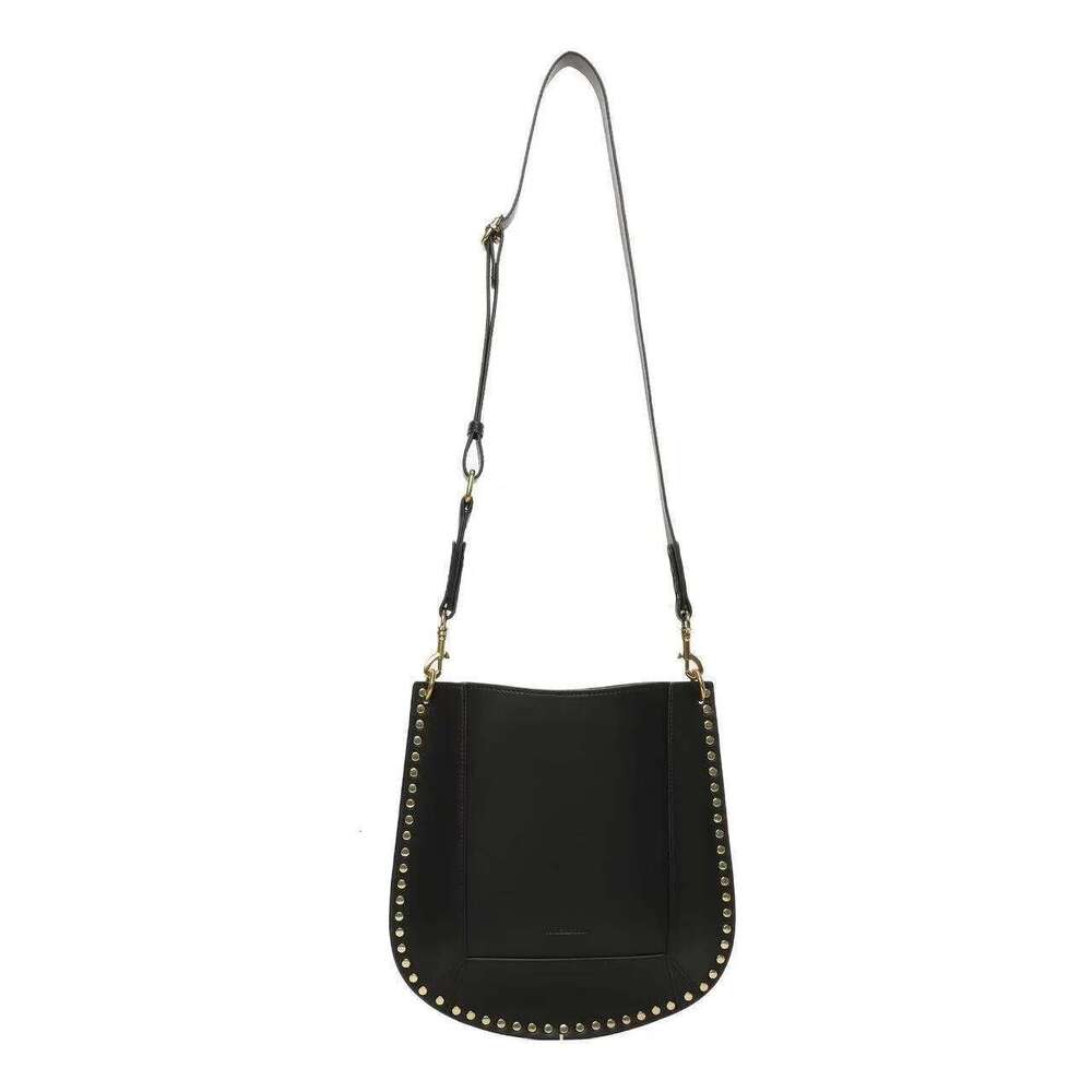 Designer Bag European And American Retro IS Willow Nail Genuine Leather Shoulder Crossbody Bag, High-End Water Bucket Bag