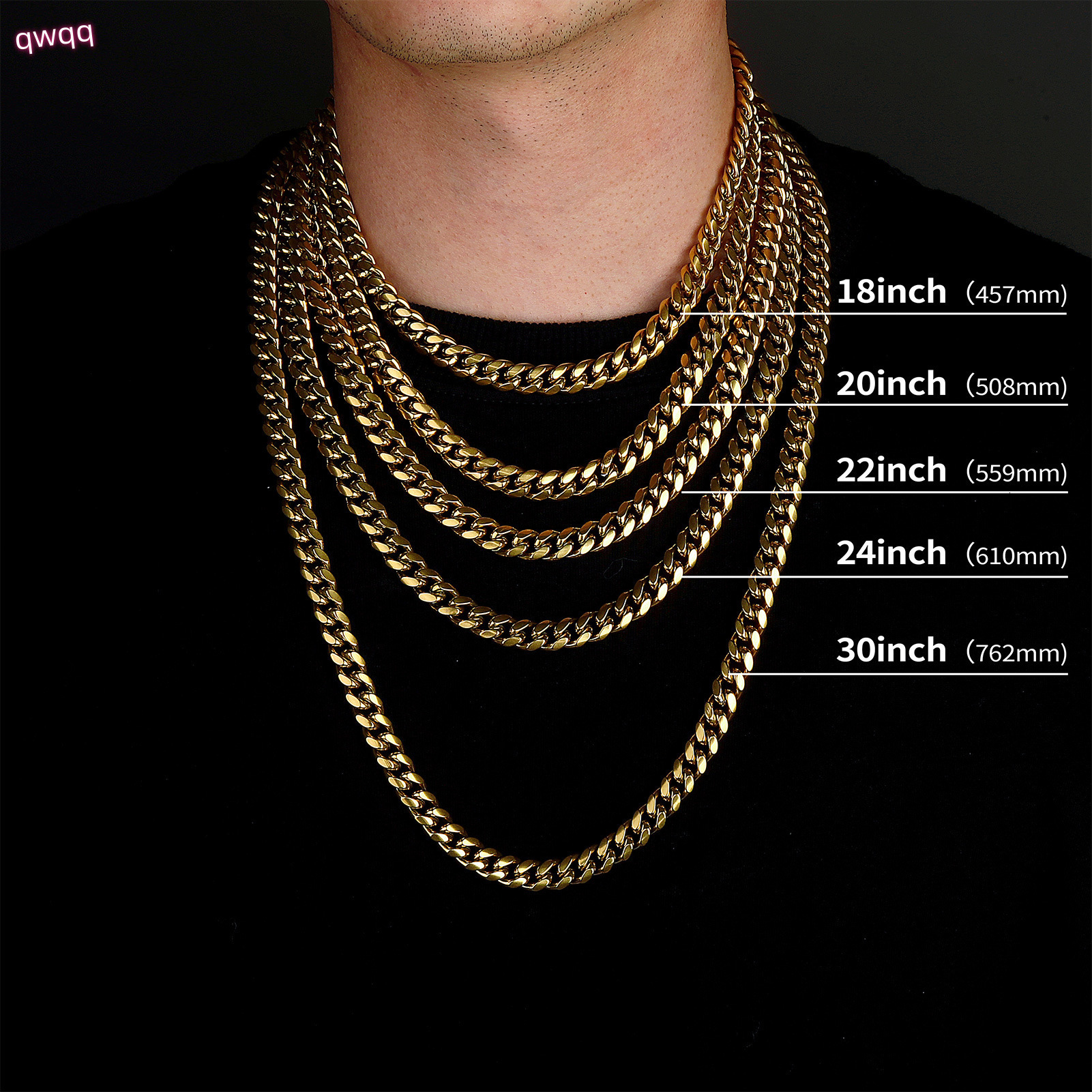 Real 14K Gold Filled Miami Cuban Link Curb Necklace Stainless Steel 6/8mm Solid Diamond-Cut for Men and Women Gift Option
