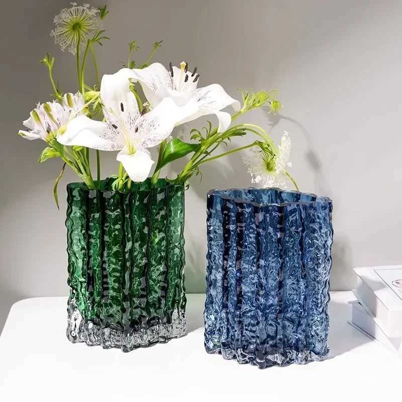 Light Luxury High-end Transparent Glass Vase Ornament Living Room Flower Arrangement Decoration Home Decoration C251124