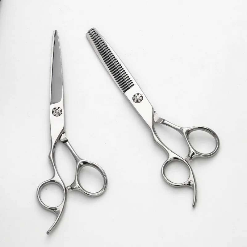 6.0Inch Japan440C Left-Handed Hairdressing Scissors Straight Snips Thinning Shear Barber Shop Hair Stylist Professional Haircut Suit