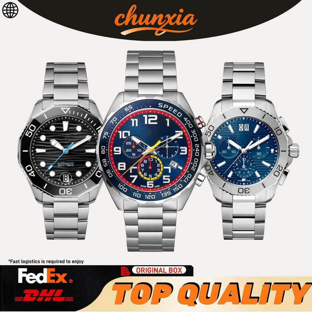Tagly Heuererity Watch F1 Luxury Designer Watches Personalized His & Hers Watches Premium Swiss Stainless Steel Men Chronograph Luminous Waterproof Free Shipping