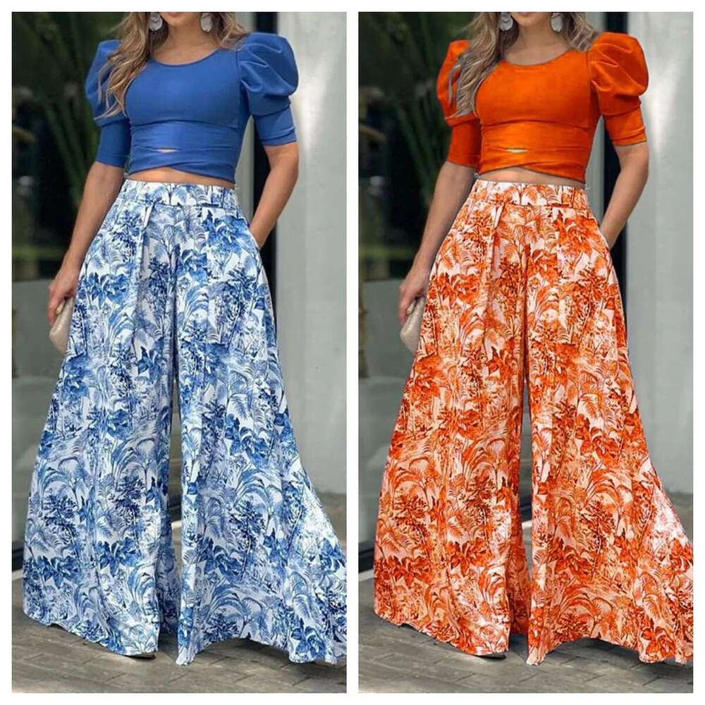 Women Sexy Sleeveless Crop Top Print Long Skirt Summer O Neck Female Beach Dress Suits Lady Slim Holiday Two Piece Sets