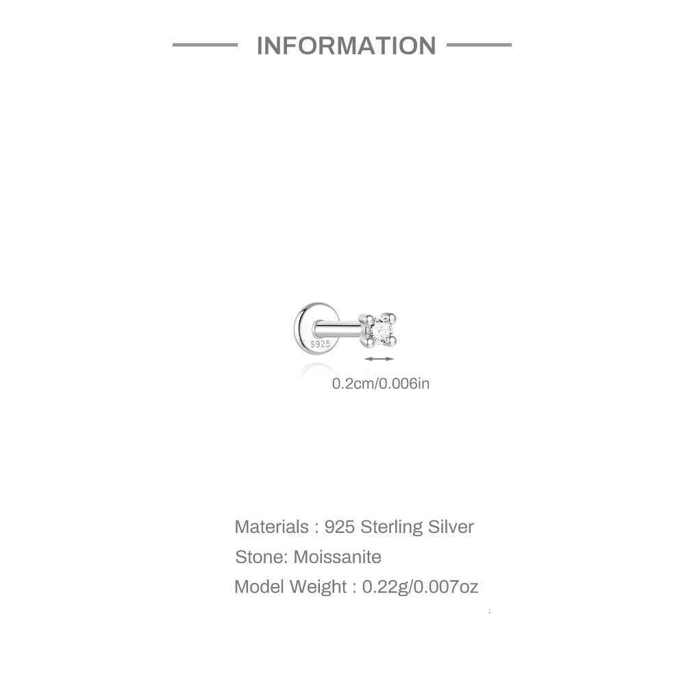 Aide Mini 2/3/4Mm Moissanite For Women Sterling Sier Earring INS Trend Wedding Ear Studs Jewelry Brincos De Pratas
