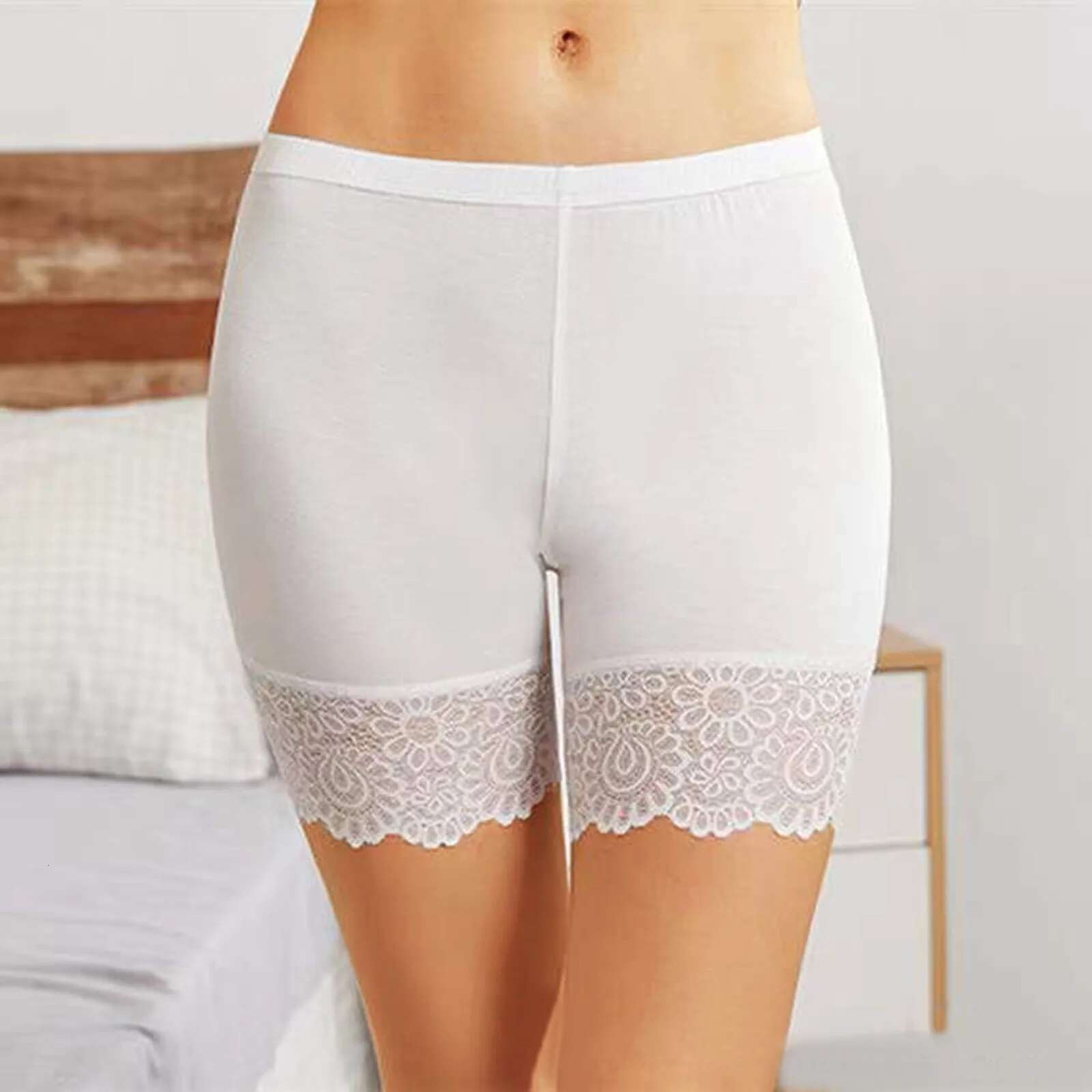 Dongdumaoyi Women Plus Size Elastic Soft Comfortable Modal Material Nude Black Shorts Lace Safety Short Pants Female Gerie Women S Tight Underwear