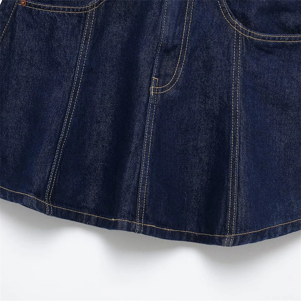 UNIZERA Womens Denim Mini Skirt Zipper Pocket Decoration Aline Skiing SpringSummer Casual Half 250417