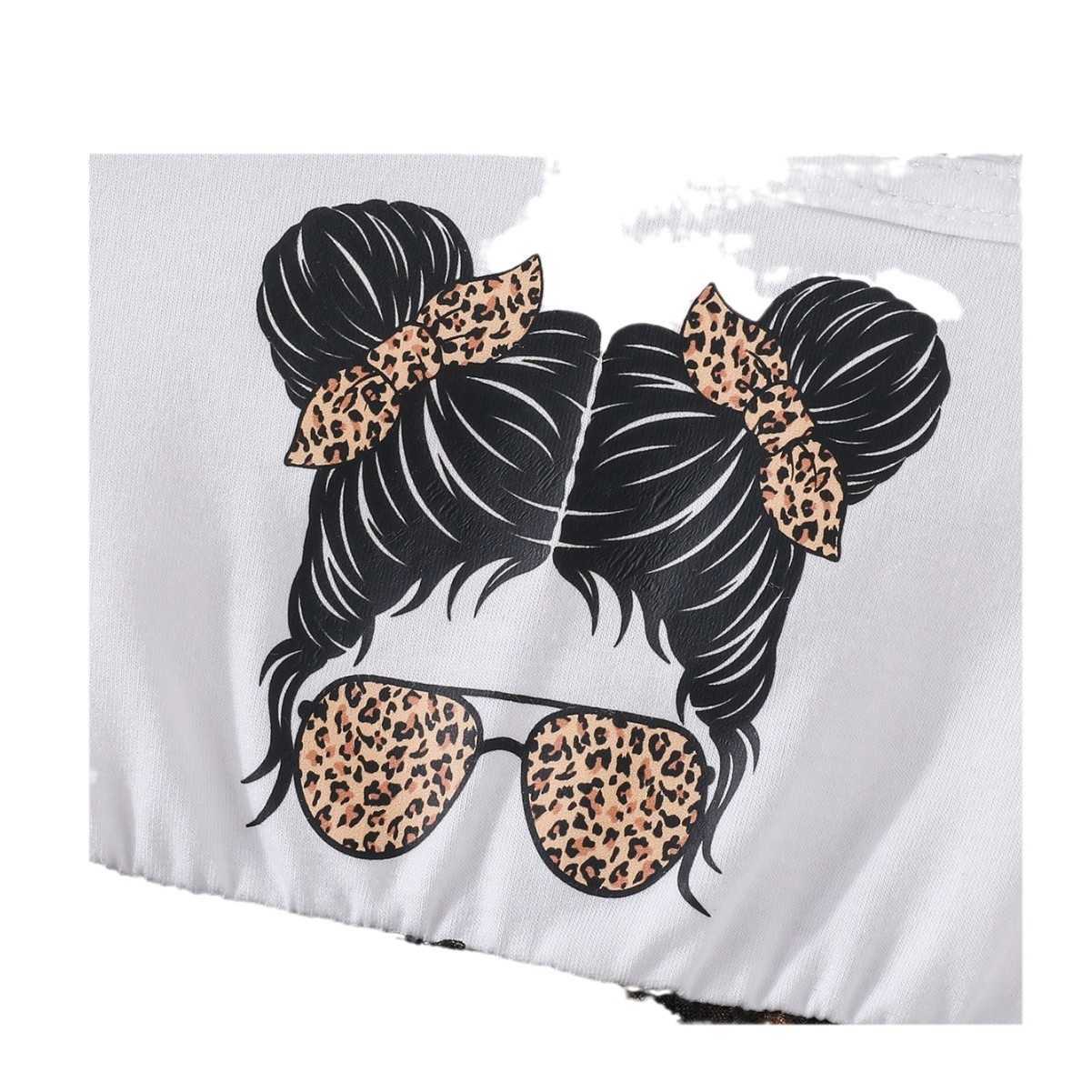 Girls Leopard Pattern Summer Girls Dress 2025 New Fashionable Girl Printed Splicing Leopard Pattern Mesh Skirt Y2504233sky