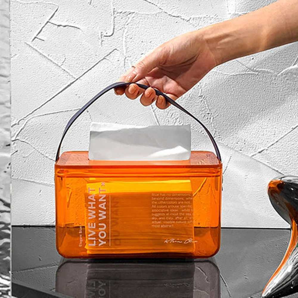 Modern Acrylic Tissue Box Transparent Fashion Napkin Holder Home Decoration Living Room Desk Decor Accessories Decorative BoxM251124