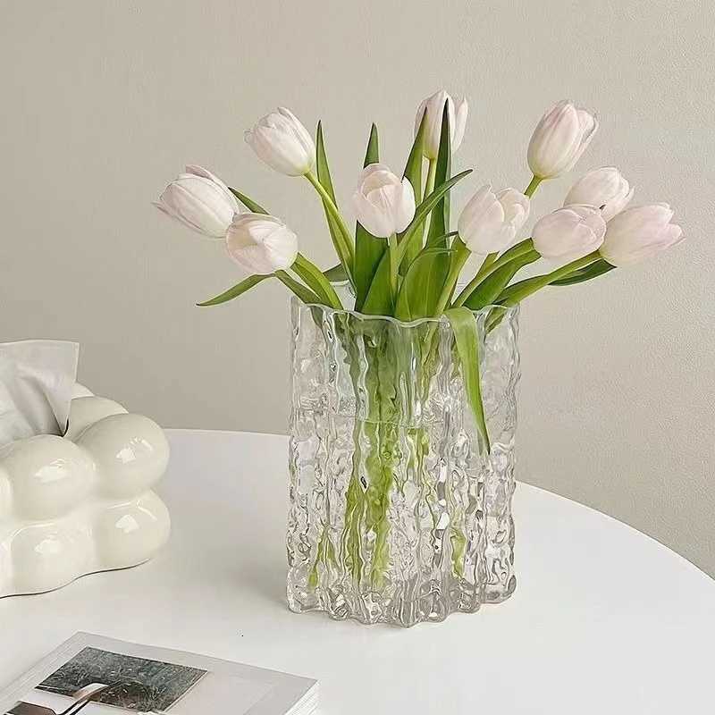 Glacier Patterned Transparent Vase Ornament Large Cber Colorful Light Luxury Vase Living Room Decoration Ornament C251124