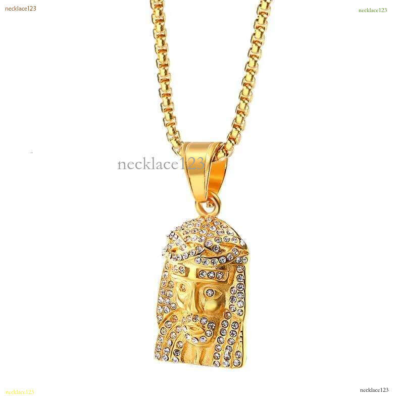 Pendant Necklaces Mens Hip Hop Necklace Jewelry Iced Out Jesus Piece With 60Cm Gold Cuban Chain Drop Delivery Pendants Dhgarden Oio