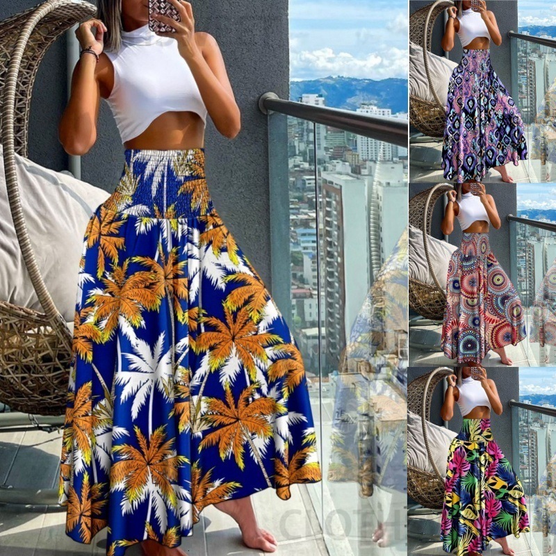 2024 Summer Fashion High Waist Slimming Printed Womens Half Body Skirt for Women