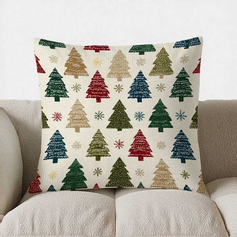 Christmas Cushion With Candy Gingerbread throw pillow cover with short plush print living room sofa decoration cushion cover G251124