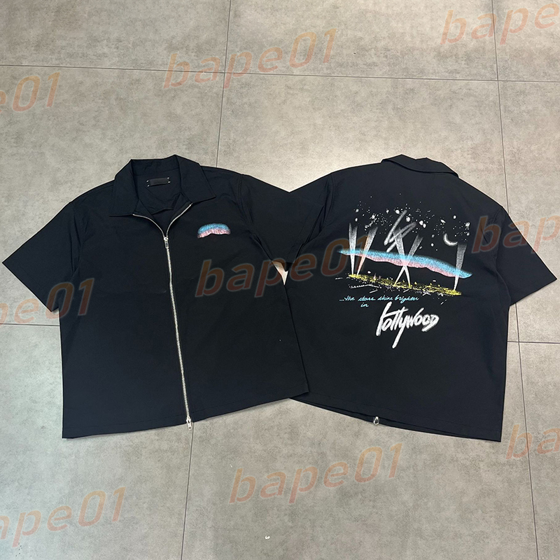 Mens designer zip up t shirt men t shirt designer womens t-shirt letter print short sleeve designer loose mens tshirt street casual tees